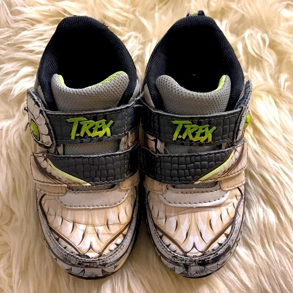 Jurassic world t-rex dinosaur light up sneakers size 10 toddler boy kids - Picture 1 of 12